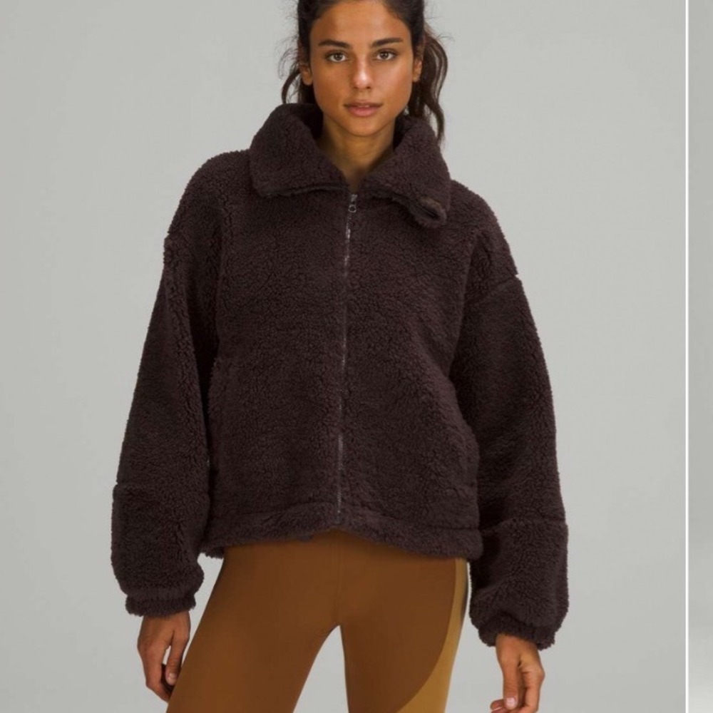 Lululemon Cinchable Fleece Zip-Up Brown 10